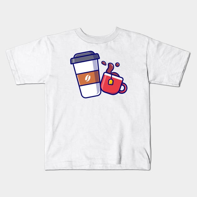 Coffee And Tea Kids T-Shirt by Catalyst Labs